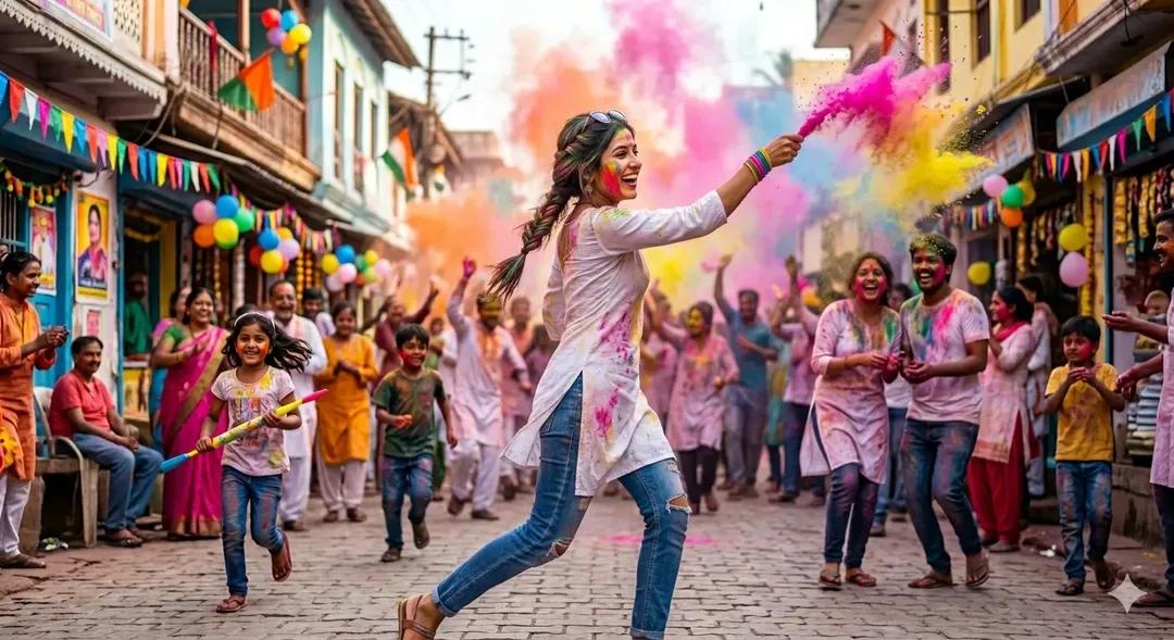 Holi Festival Cinematic Photography Prompt (JSON Format) 3