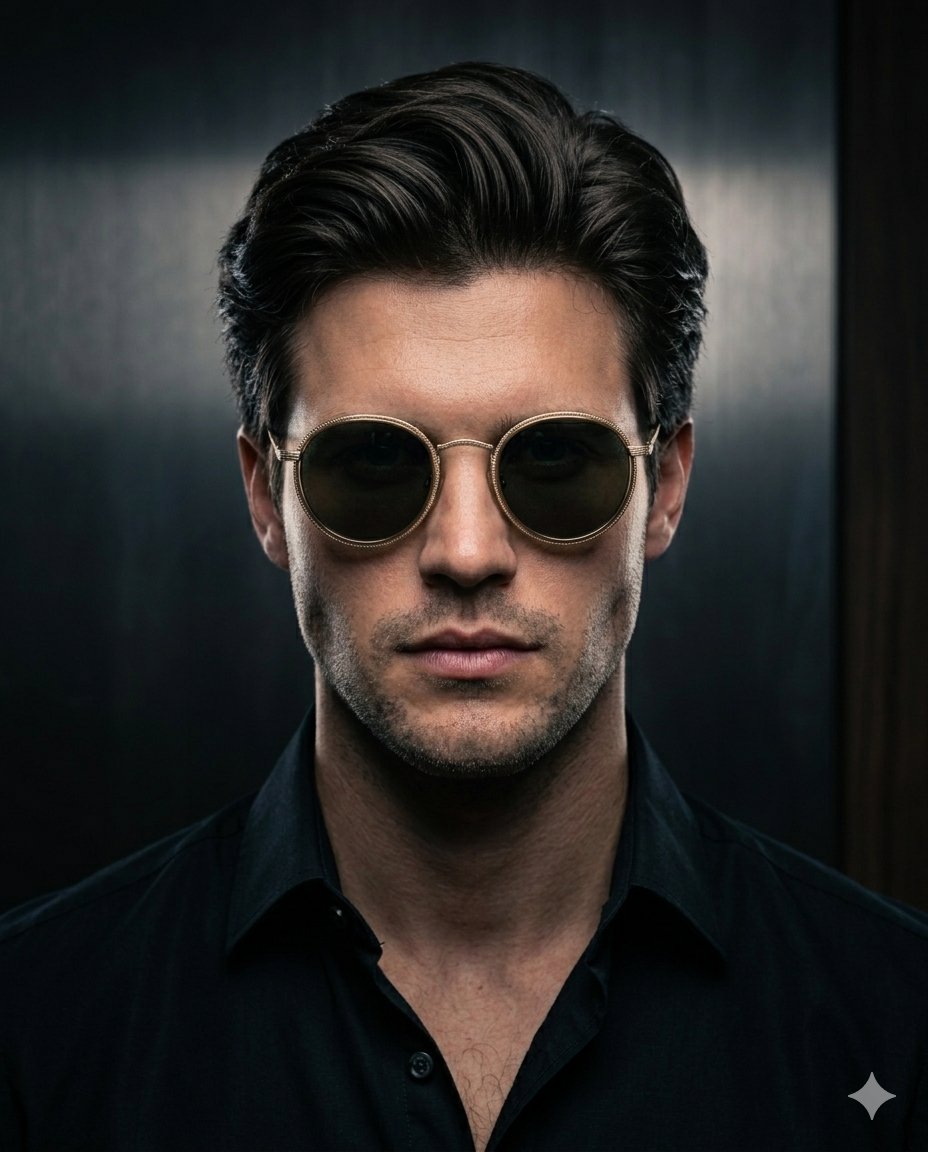 Minimalist Noir Sunglasses Portrait 1