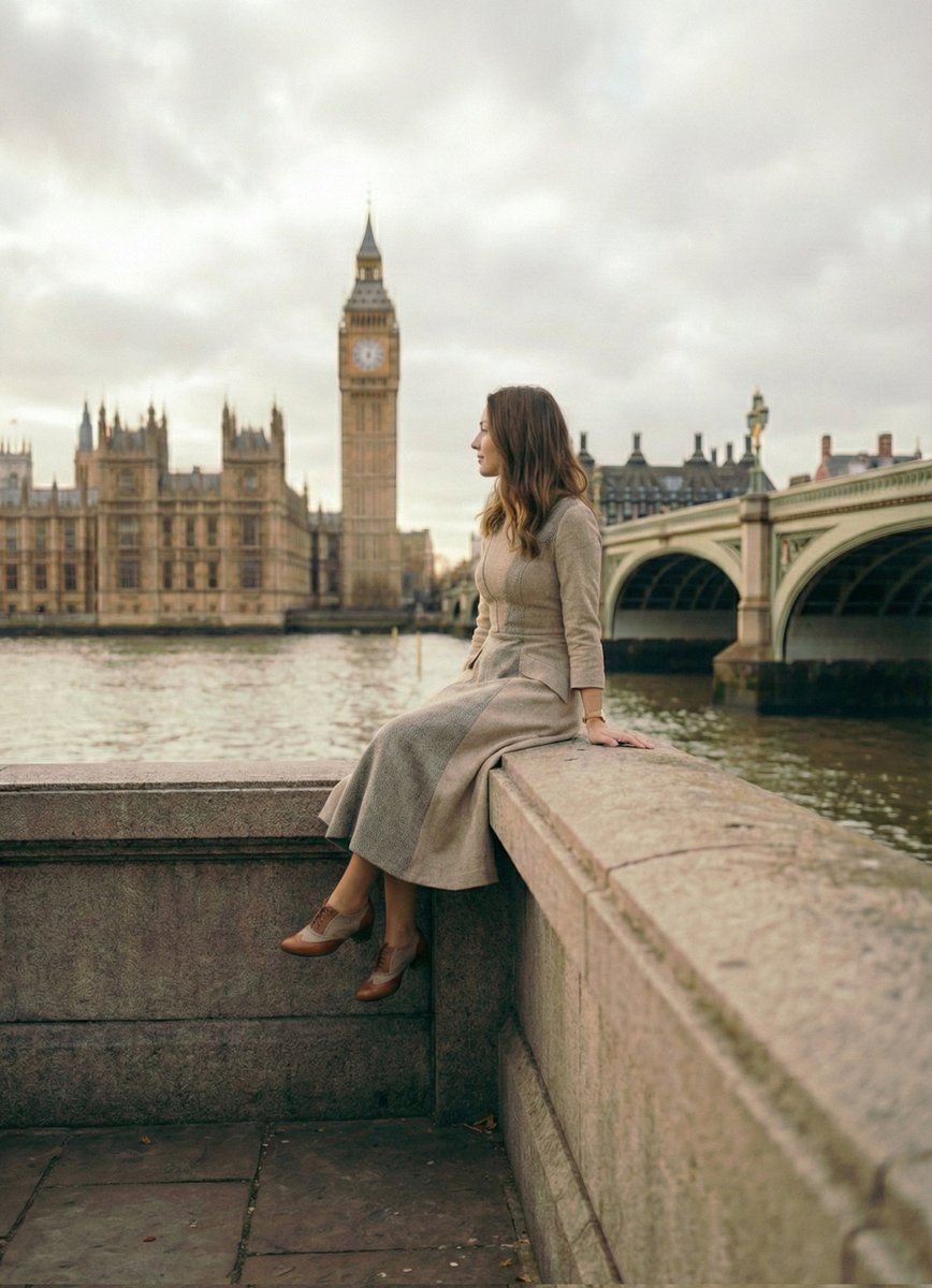 Cinematic Portrait beside the Thames River in London 2