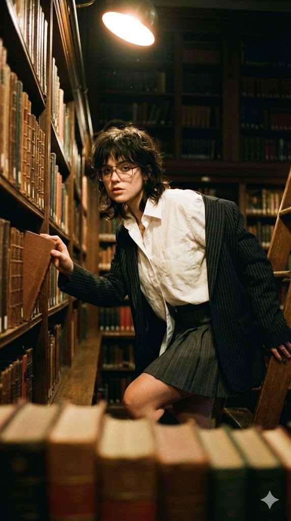 Vintage Dark Academia Editorial Portrait Prompt 1
