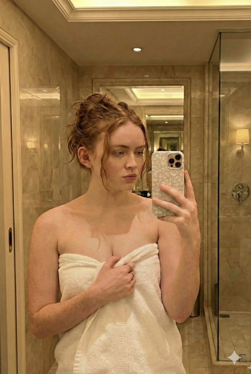 Candid Bathroom Mirror Selfie (Redhead Likeness) 1