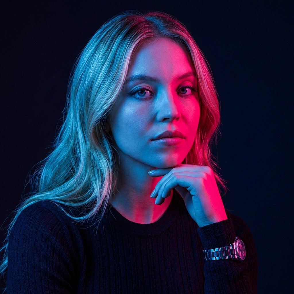 Neon Split Lighting Studio Portraits (Male and Female) 2