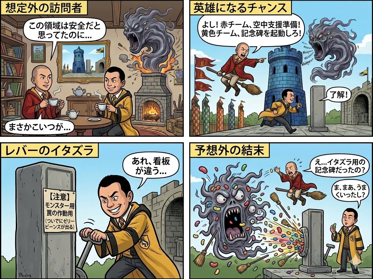 Four-Panel Manga: Judgment of the Ministry of Magic 1