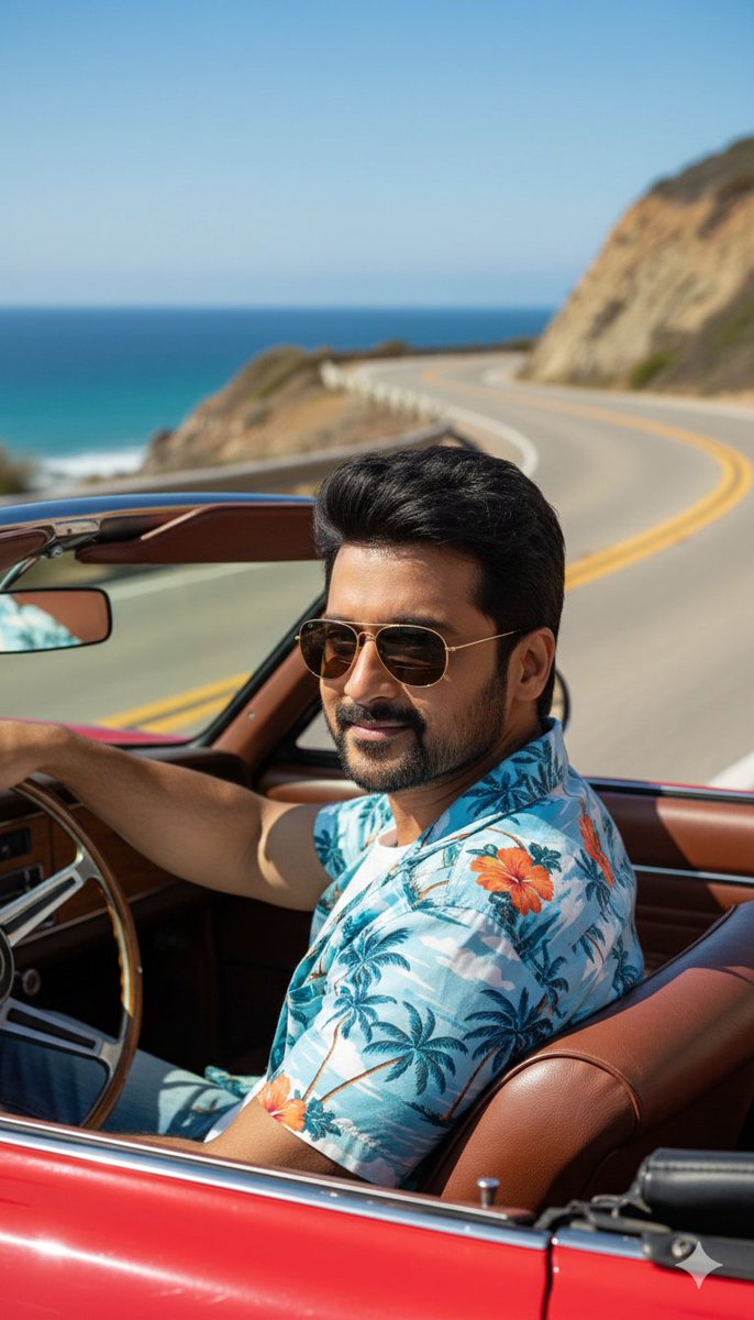 Cinematic Portrait of Man Driving Vintage Convertible 2