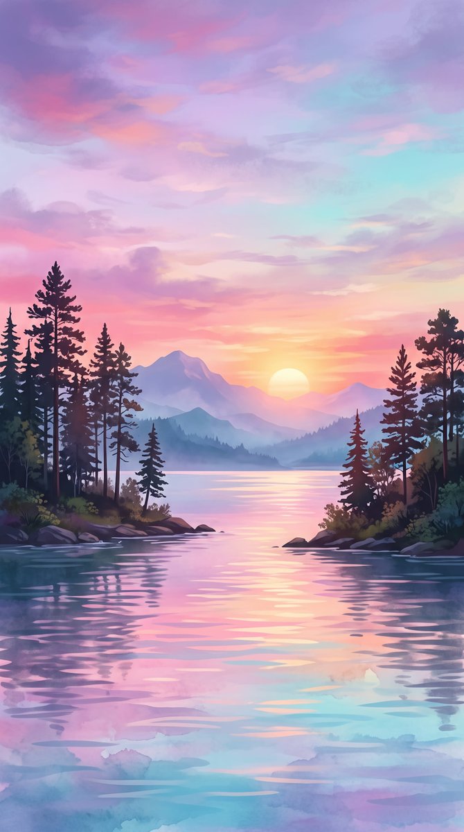 Serene Landscape and Surreal Figure at Sunset 2