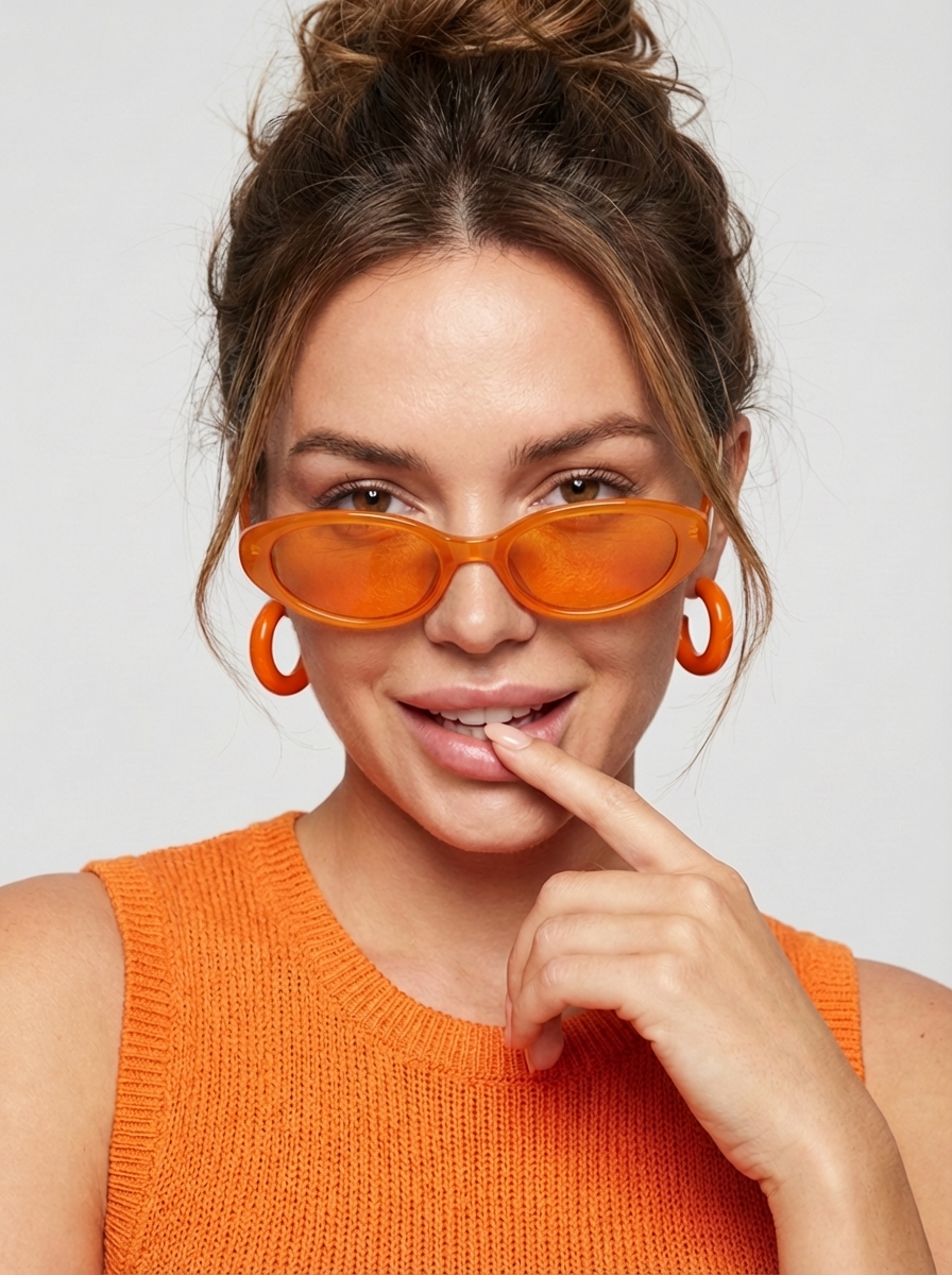 JSON Prompt for High-Fashion Orange Portrait with Reference Image 4