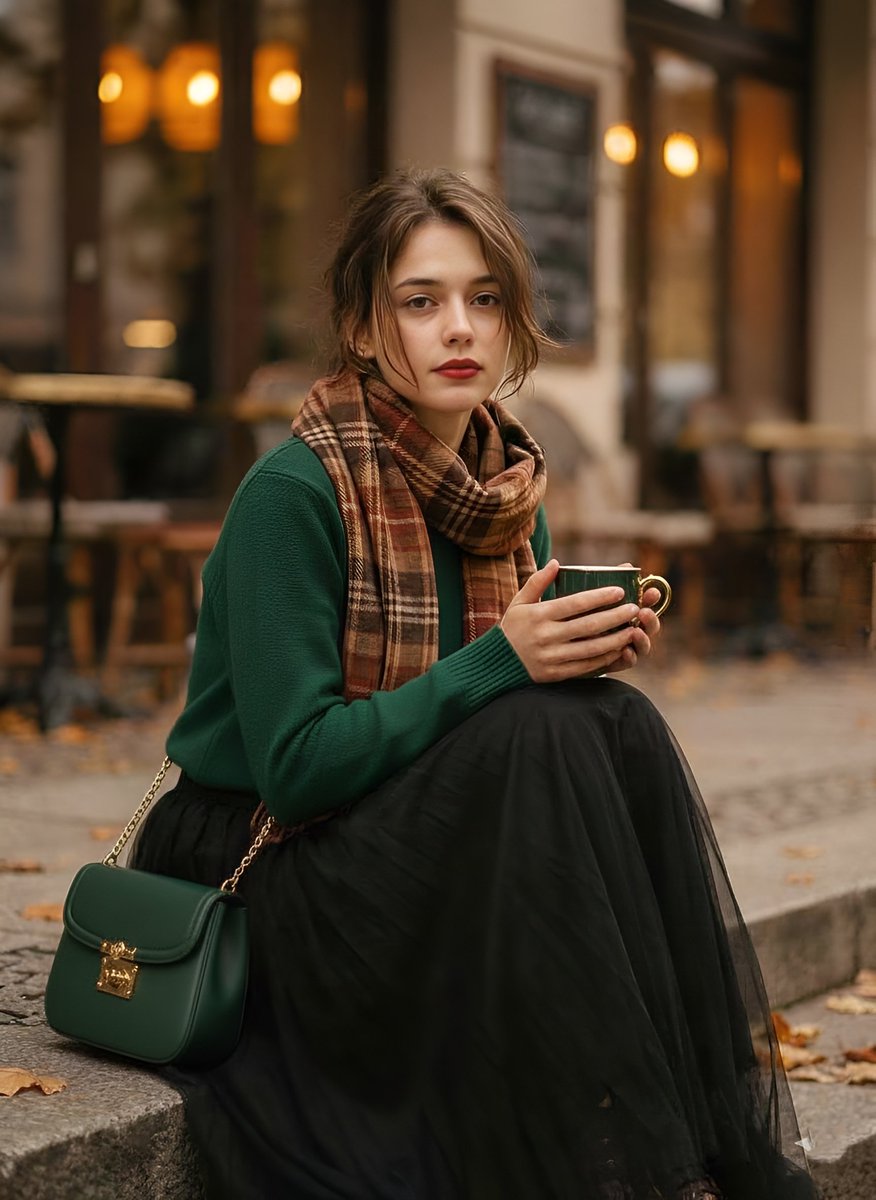 1970s Aesthetic Fashion Portrait with Coffee Cup 1