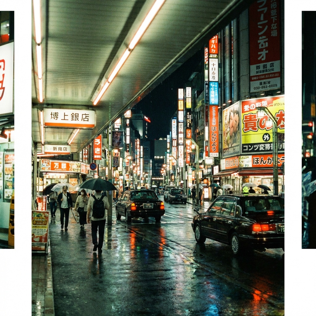 Cinematic Tokyo Street at Night 1