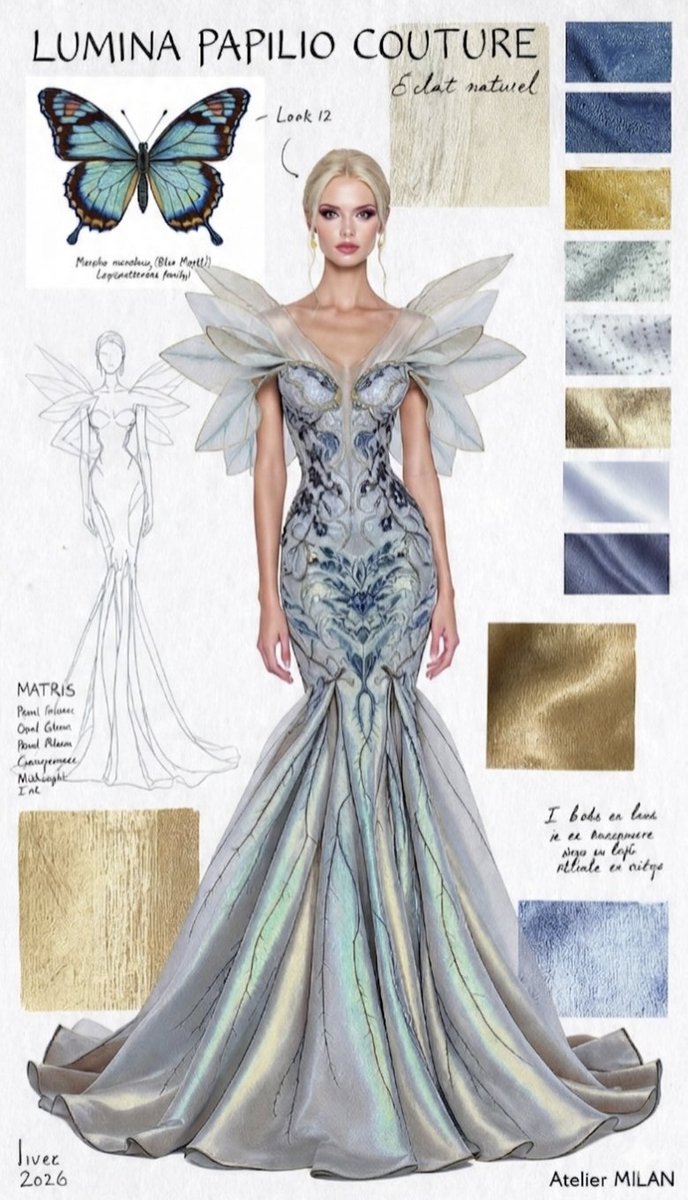 Ethereal Butterfly Couture Sketches 3