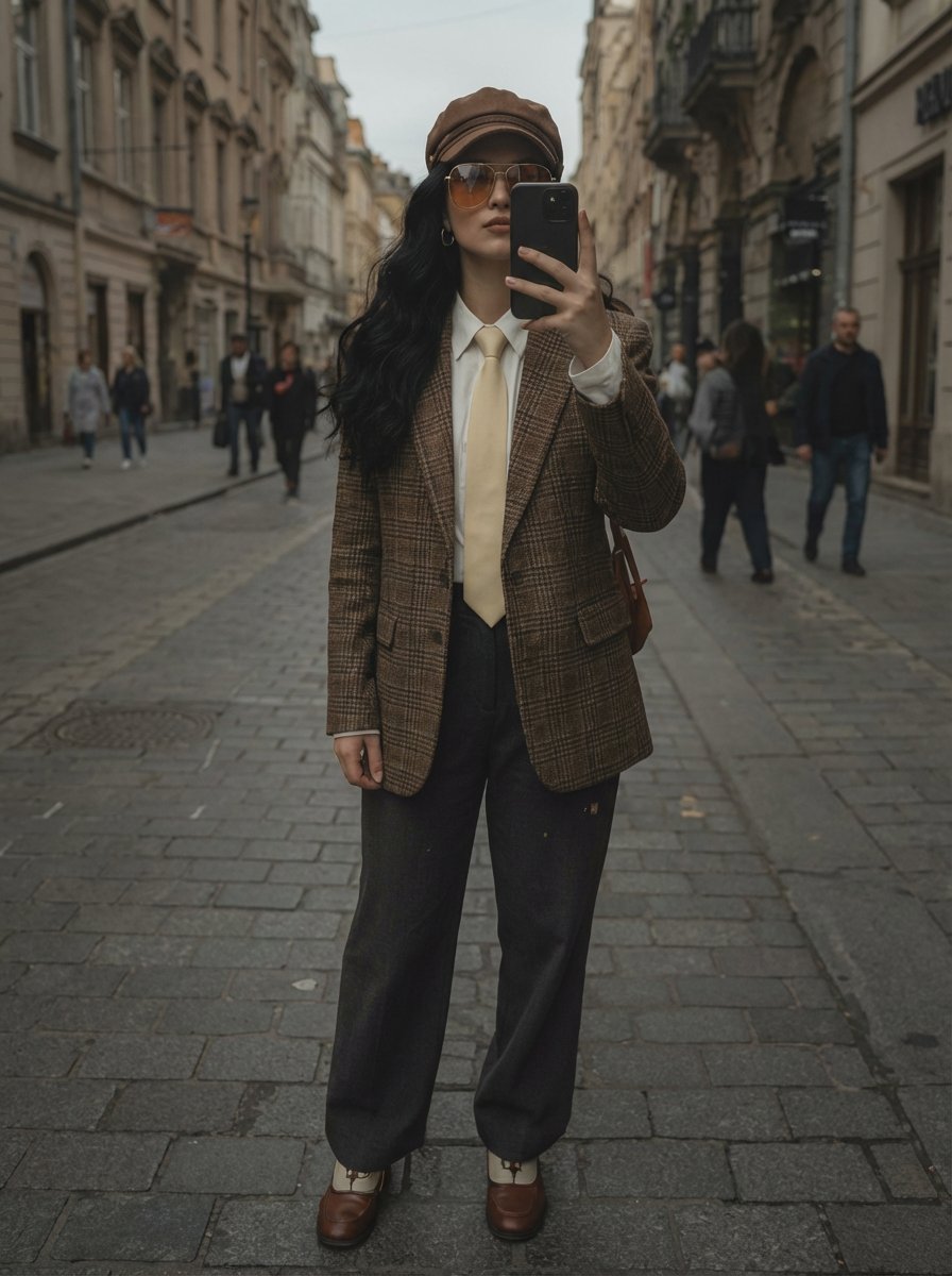 European Street Fashion Mirror Selfie Prompt 1
