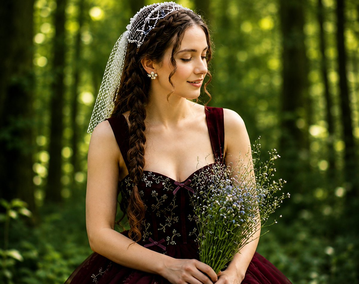 Ethereal Garden Portrait with Blue Butterfly 3