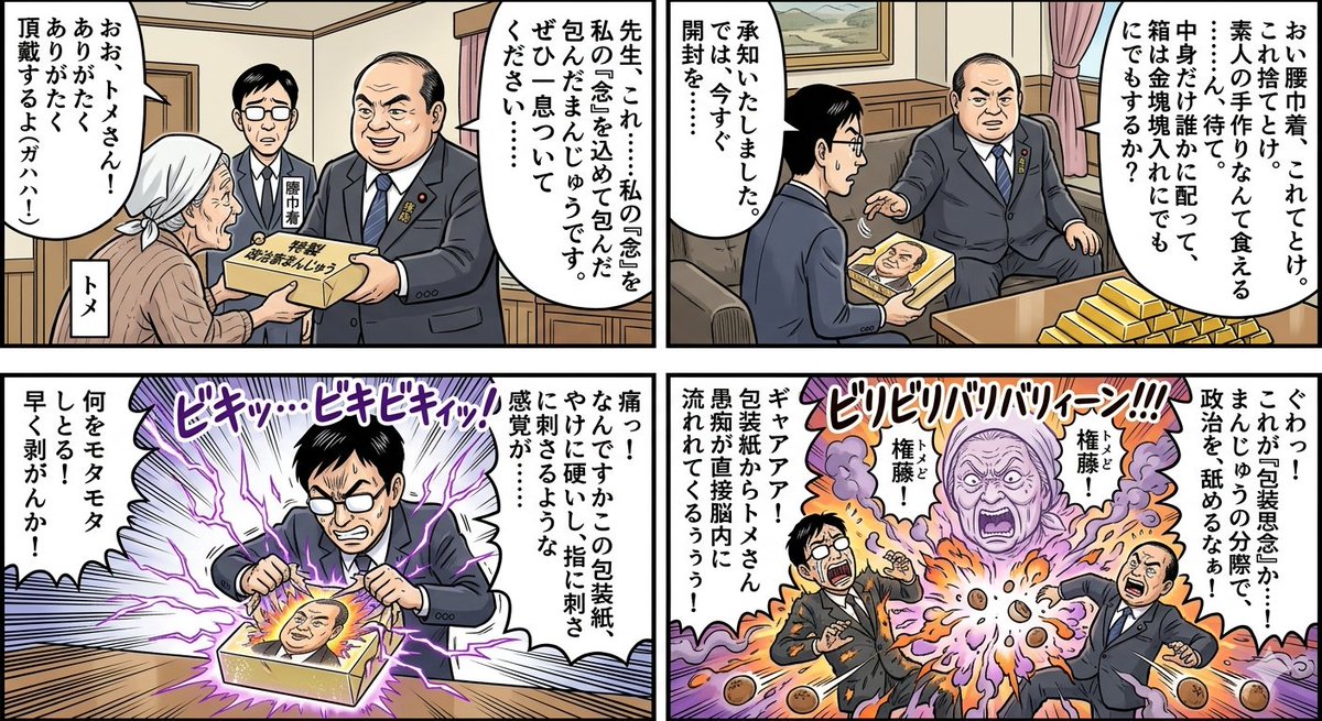 Four-Panel Manga: Politician Manju Incident 1