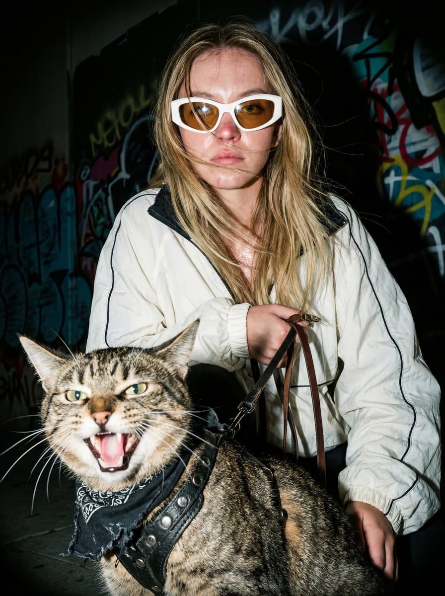 Edgy Flash Photography Portrait with Cat 2