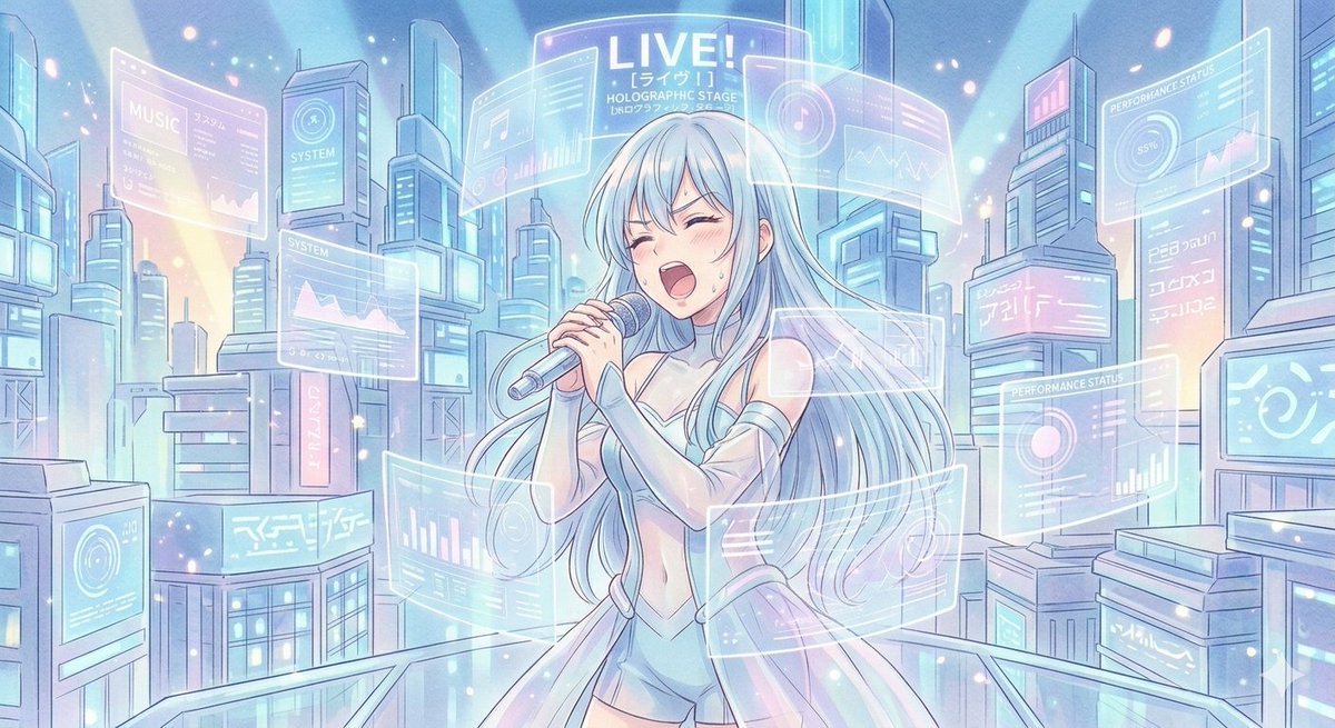 Sci-Fi Anime Songstress Illustration 1