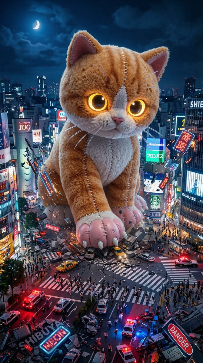Plush Kaiju Cat Smashing Tokyo 2