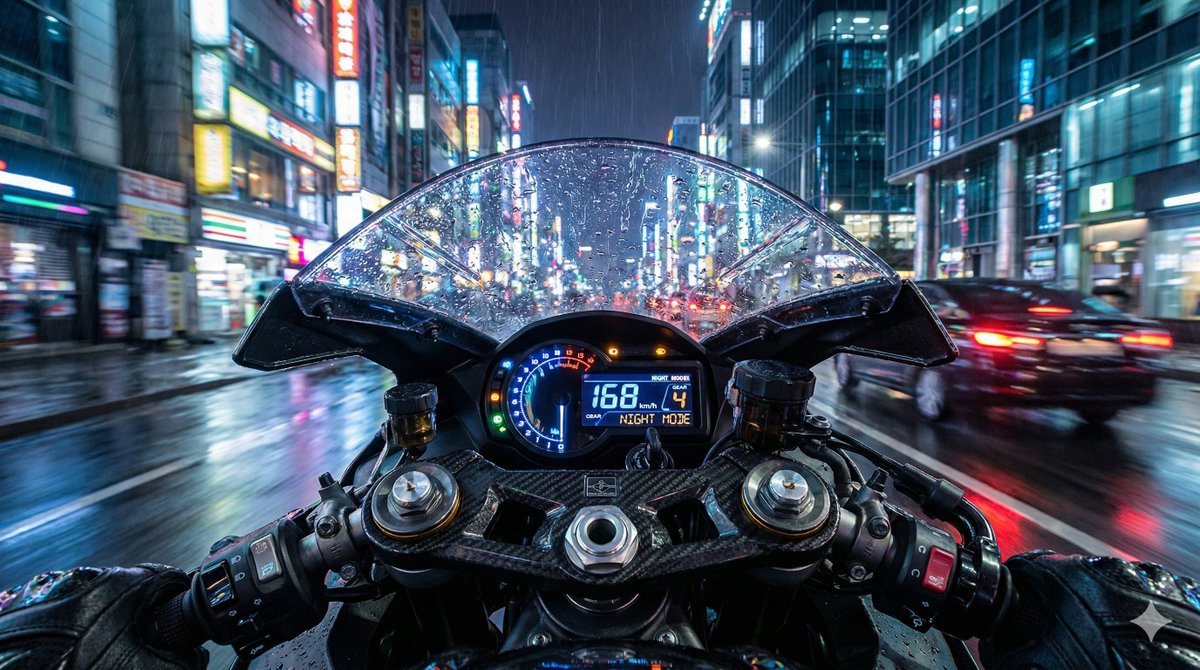 Hyper-Realistic Motorcycle Cockpit POV Prompt 1