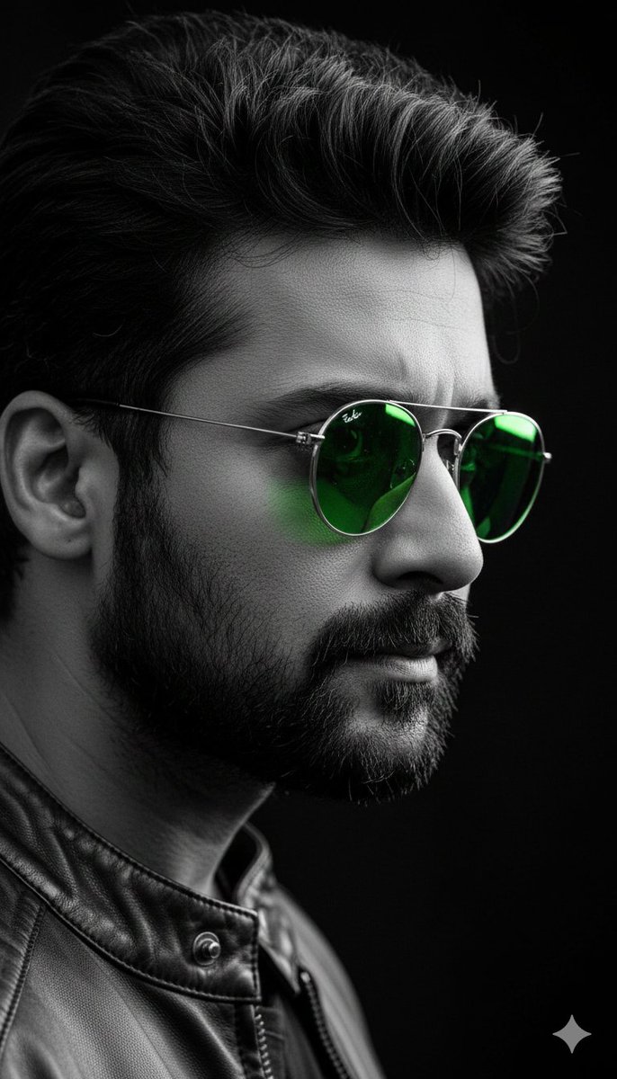 Cinematic B&W Portrait with Selective Emerald Color 2
