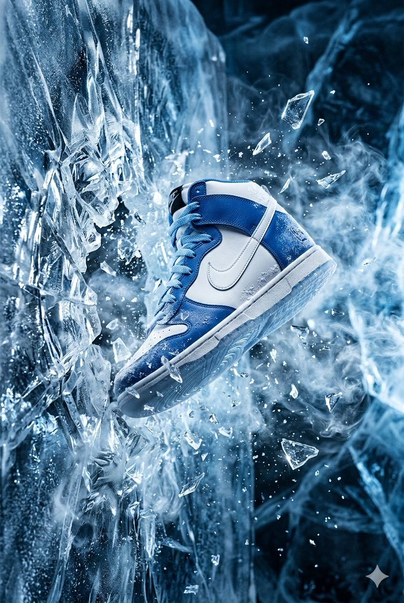 Nike Dunk Bursting Through Crystalline Wall 2