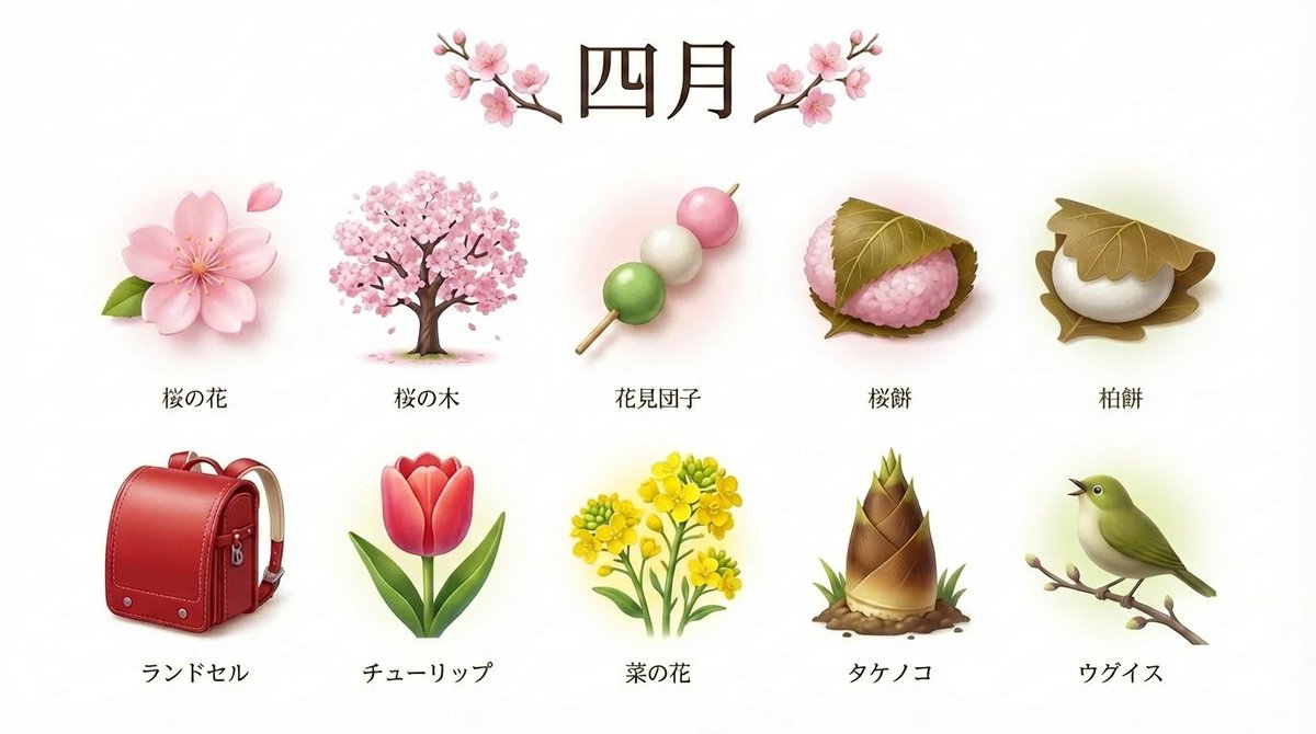 3D Icon Collection Representing Japanese Seasons 1
