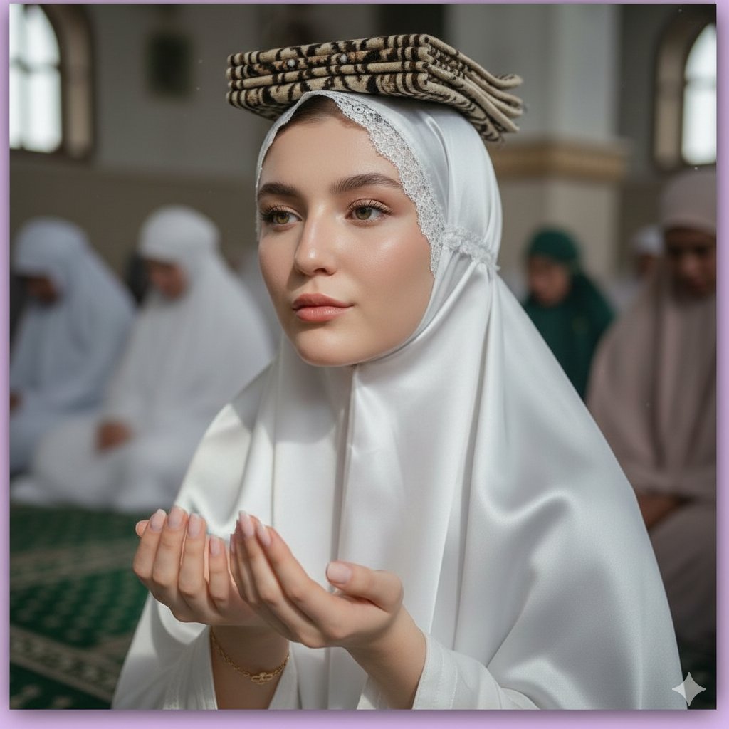 Cinematic Muslim Woman Portrait in Mosque Prompt 2