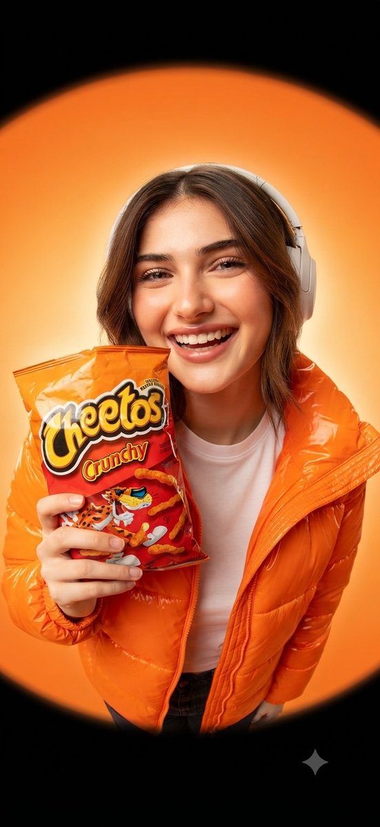社交媒体帖子 - Cheetos 零食广告人像
