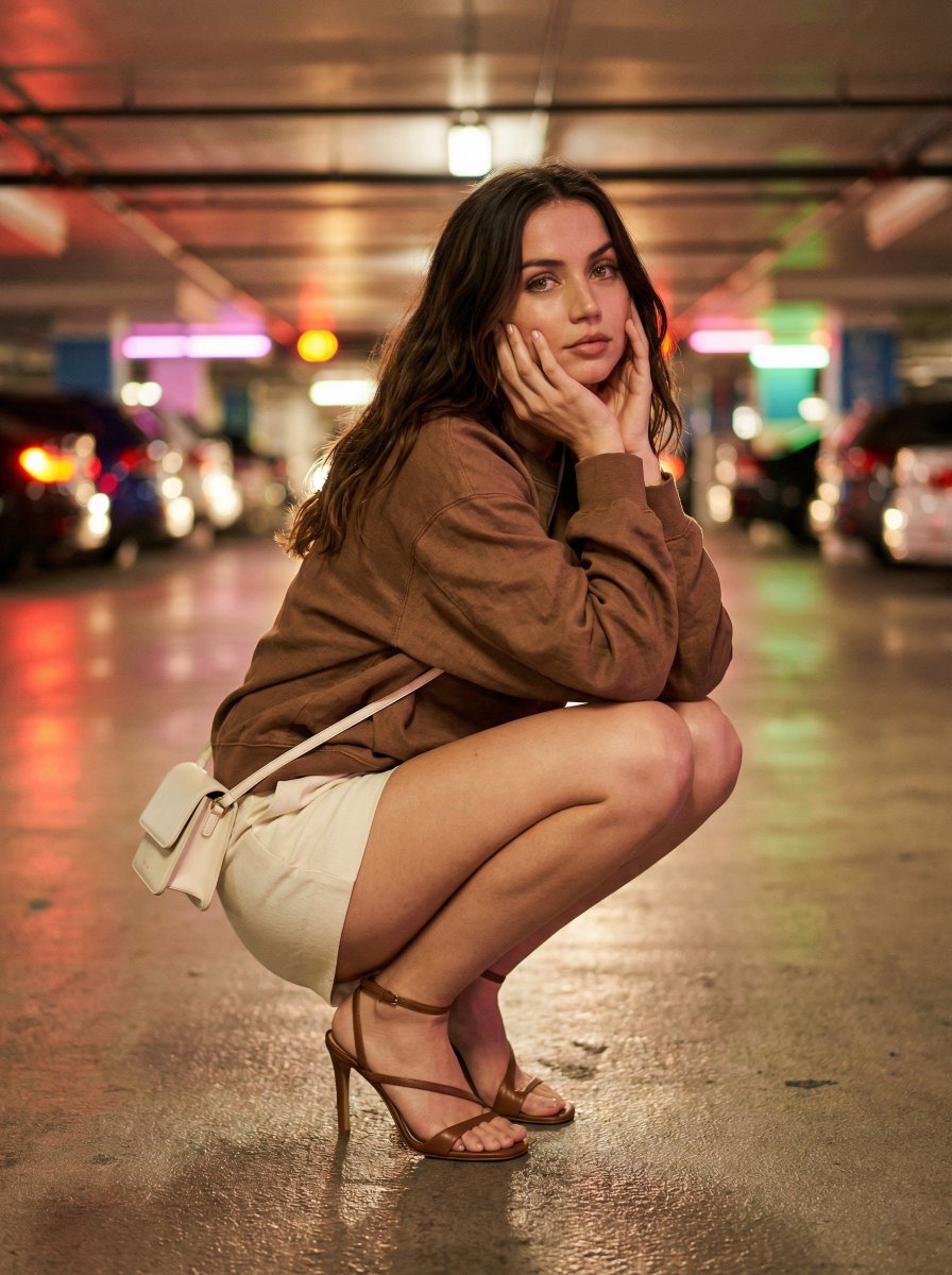 Urban Fashion Editorial in Parking Lot Prompt 2