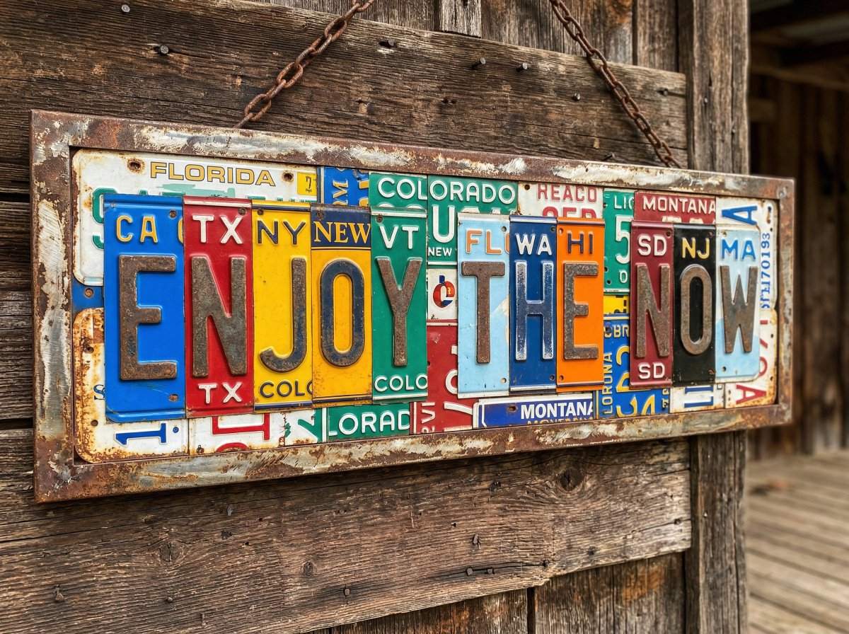 Distressed License Plate Sign 1