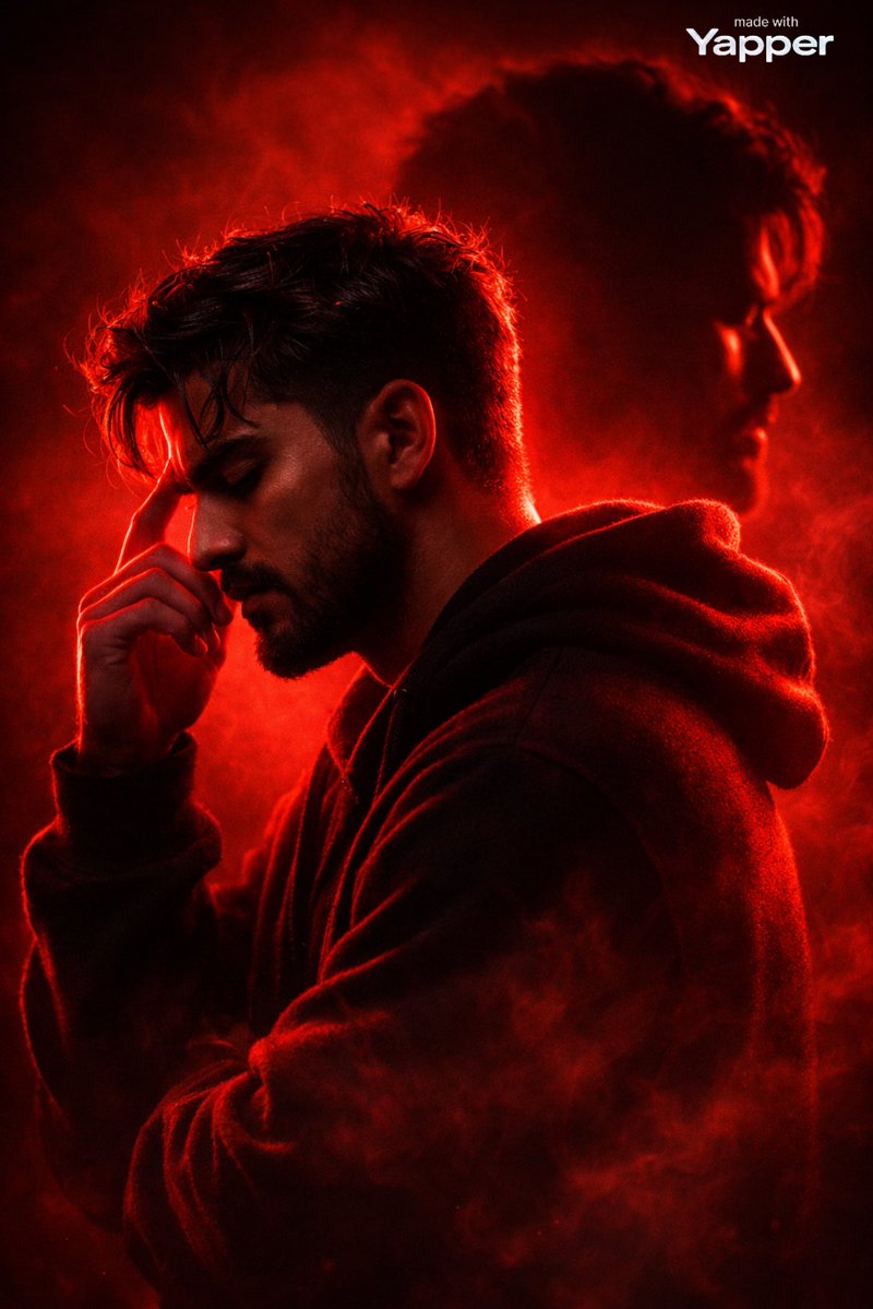 Ultra-Cinematic Red Silhouette Portrait with Double Exposure 1