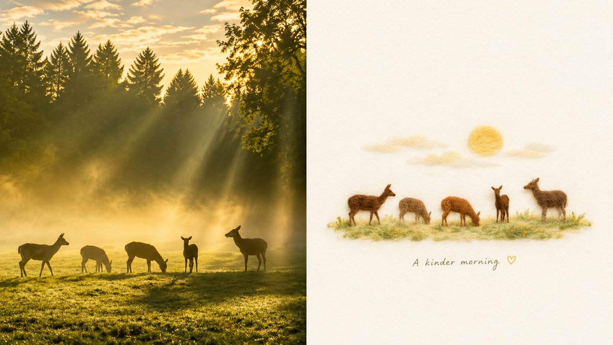 Infographic / Edu Visual - Golden Deer Morning Felt Transformation 1