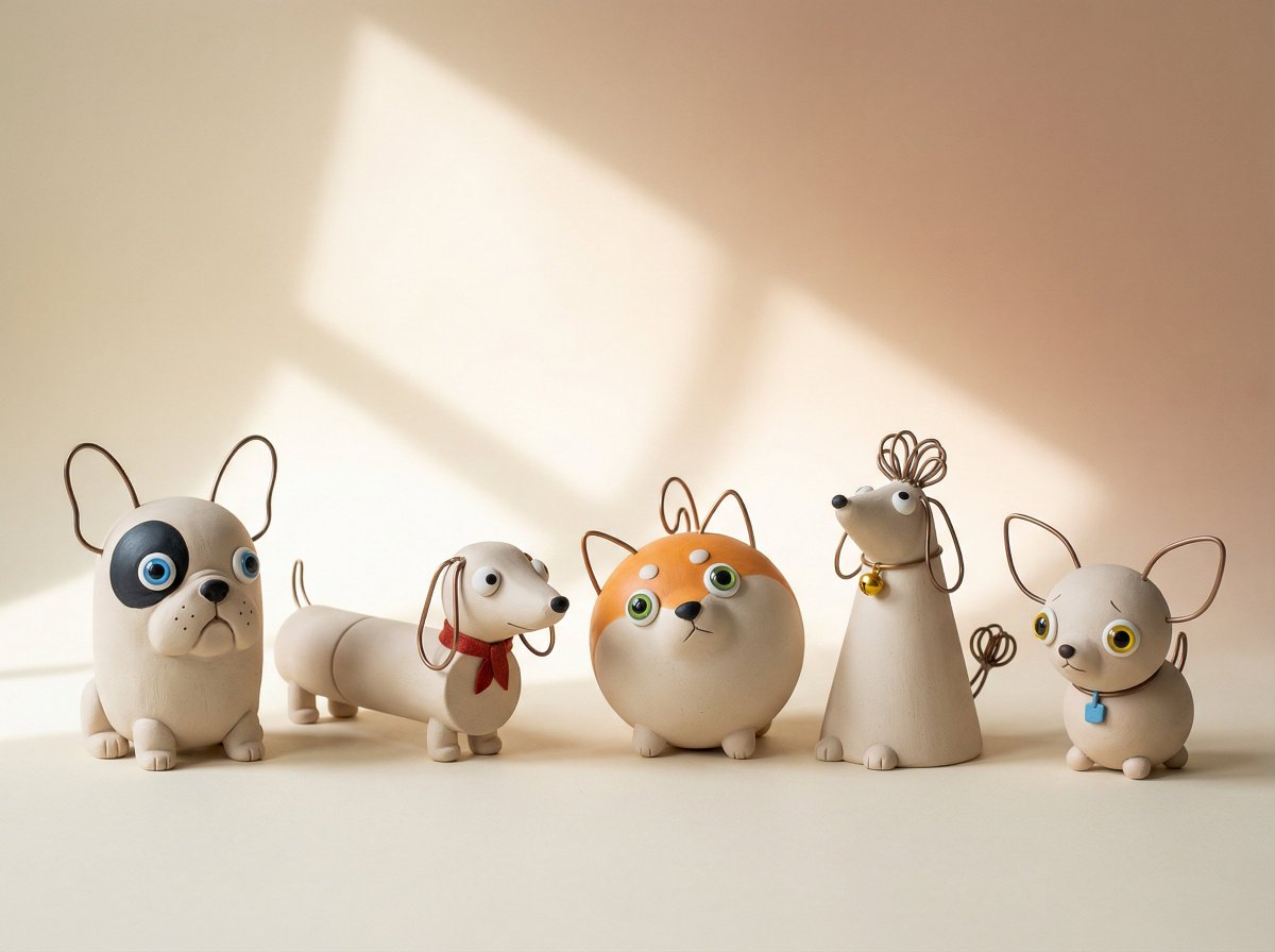 Handmade Clay Figurine Style with Wire Elements 2