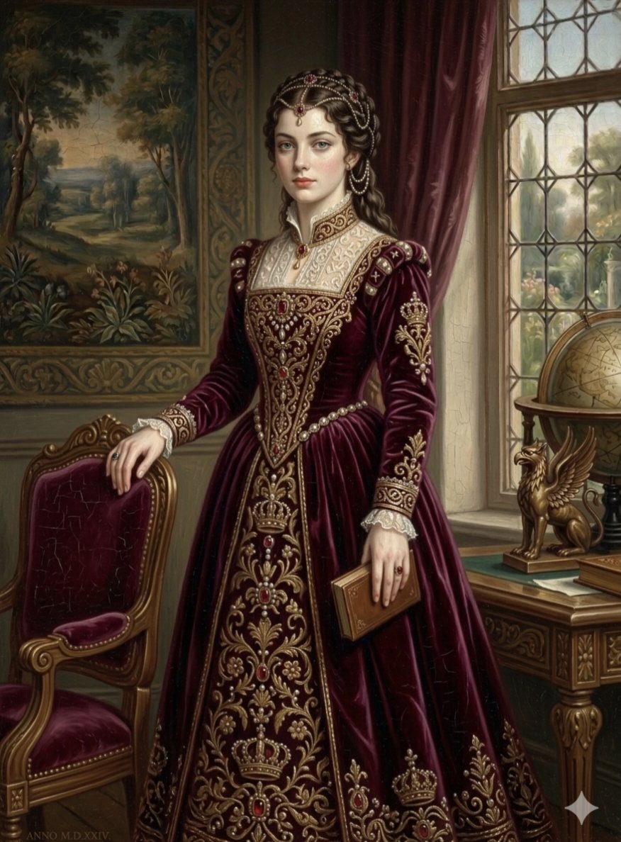 Renaissance Noblewoman Oil Portrait 4