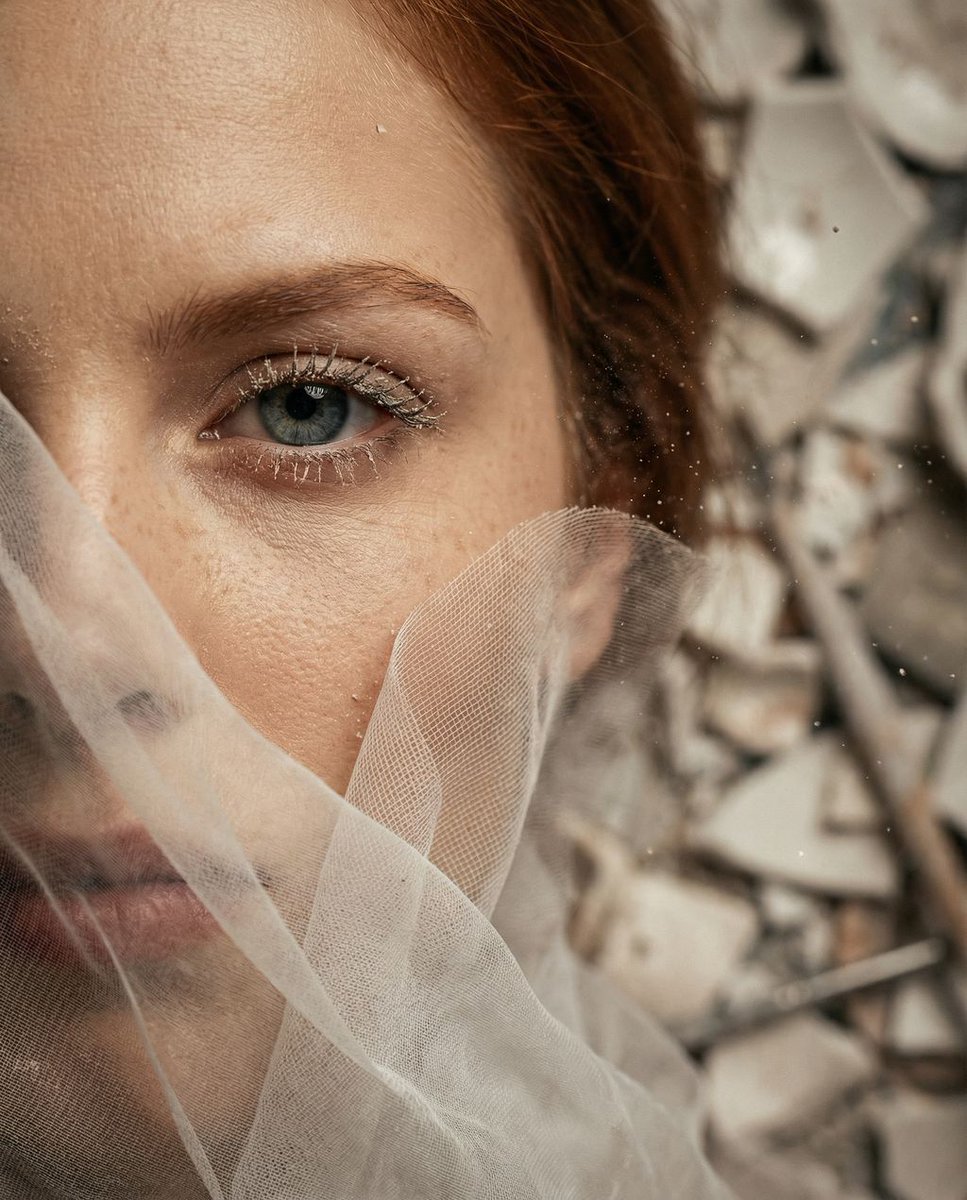 Surreal Macro Portrait with Porcelain Restoration Theme 1