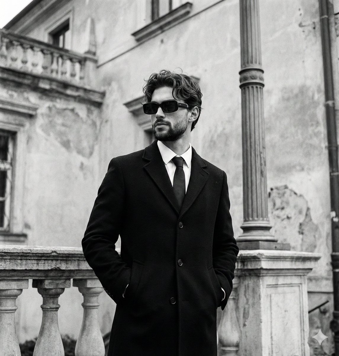 Monochromatic Editorial Portrait of a Stylish Man 1