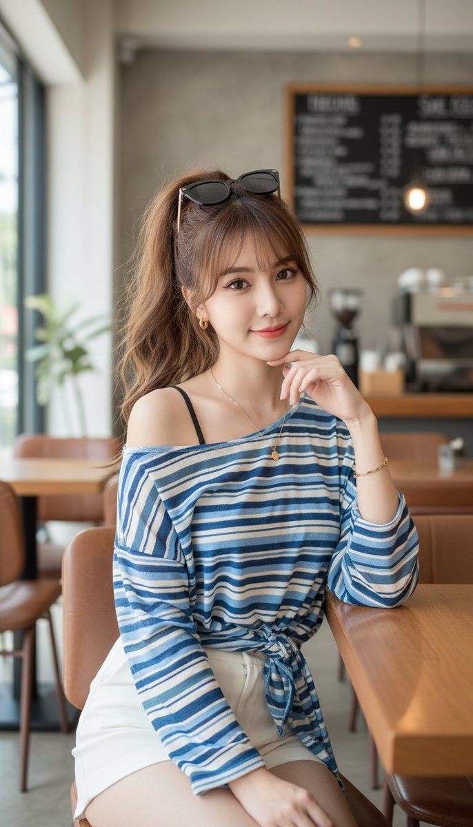 Stylish Woman in Modern Cafe 2