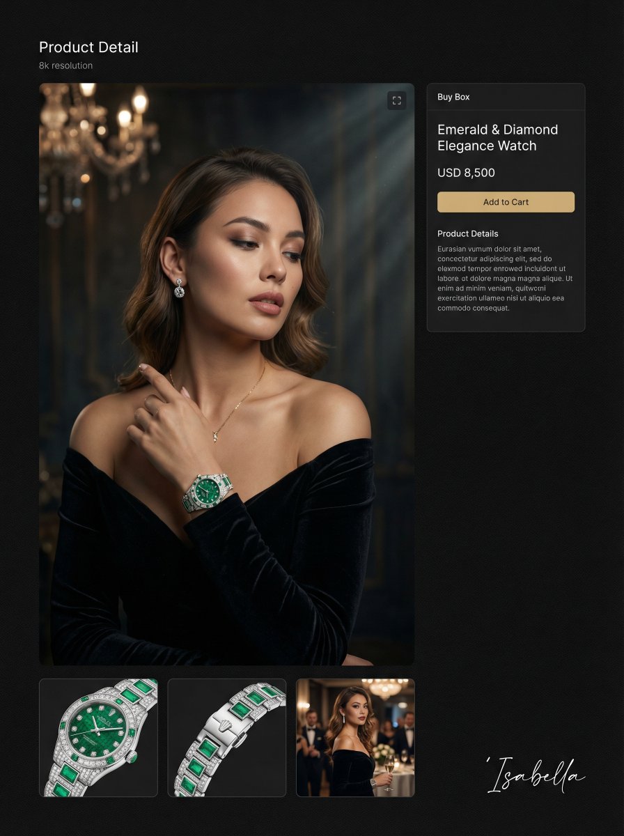 Hyper-realistic cinematic portrait for product detail page 1