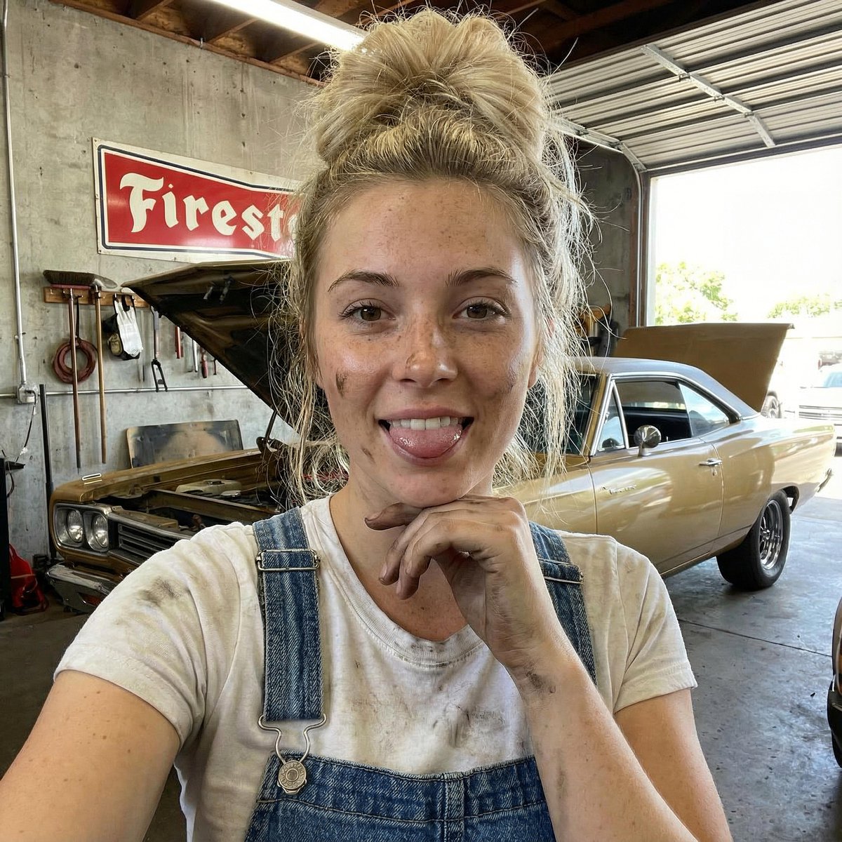 Mechanic Garage Selfie with iPhone 17 Pro Max Specs (JSON) 1