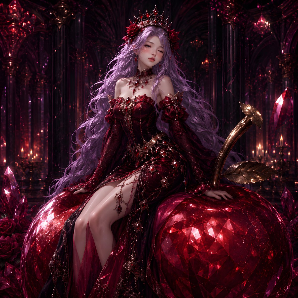 Gothic Rose Fantasy Queen Portrait 1