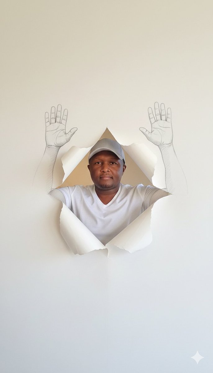 Surreal Portrait with Sketch Hands Emerging from Wallpaper 1