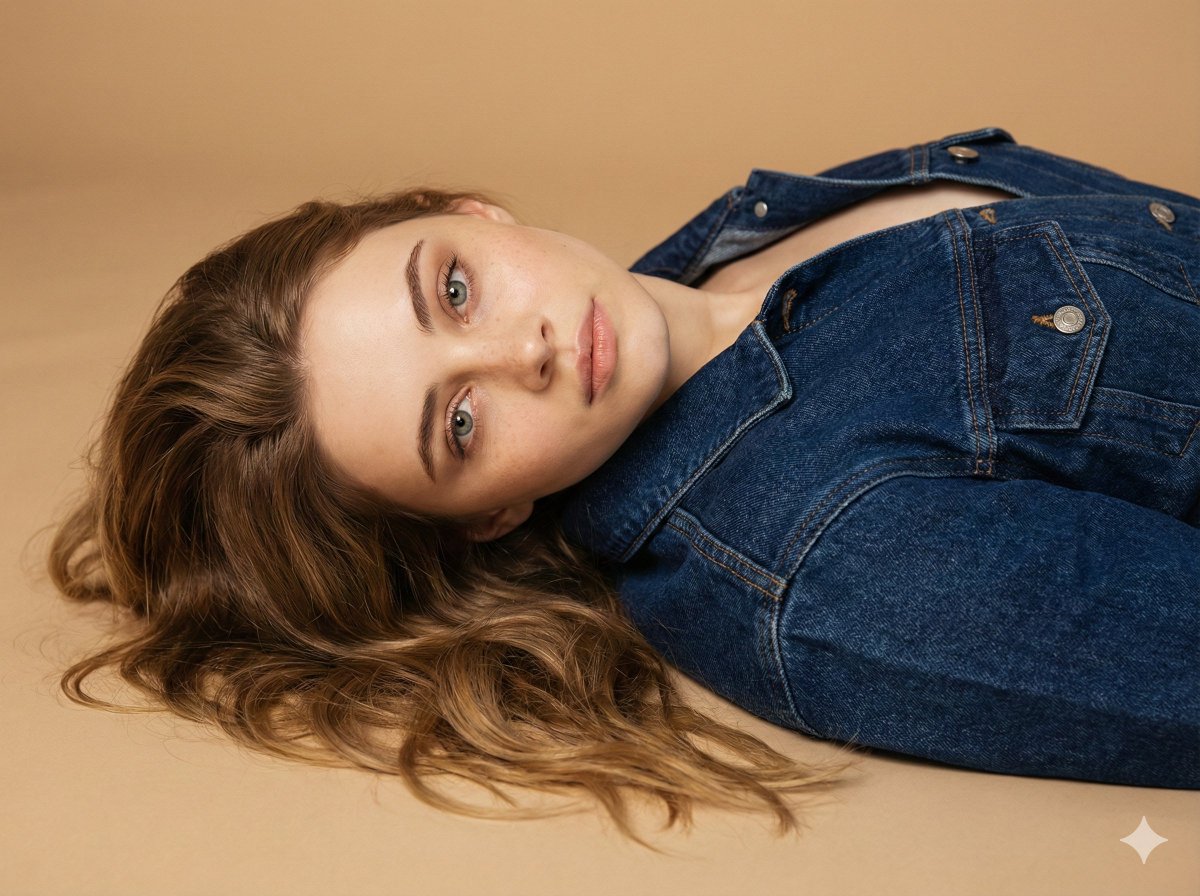 Intimate Denim Editorial Studio Portrait 2