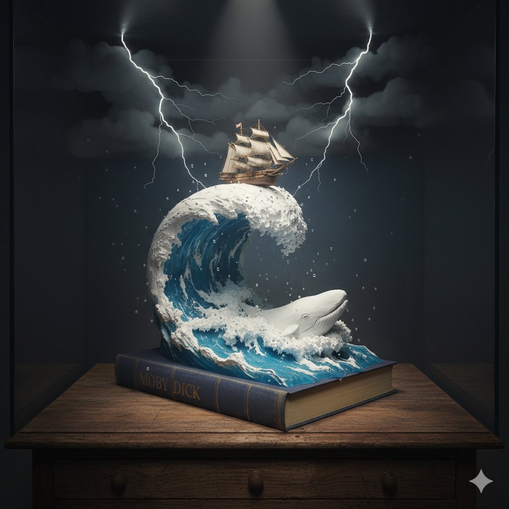 Moby Dick Book Diorama Prompt 1
