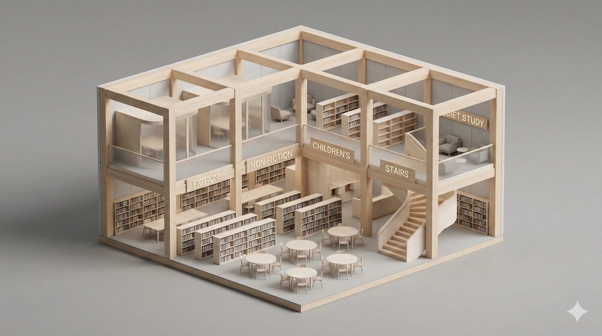 Minimalist 3D Isometric Architectural Diorama 3
