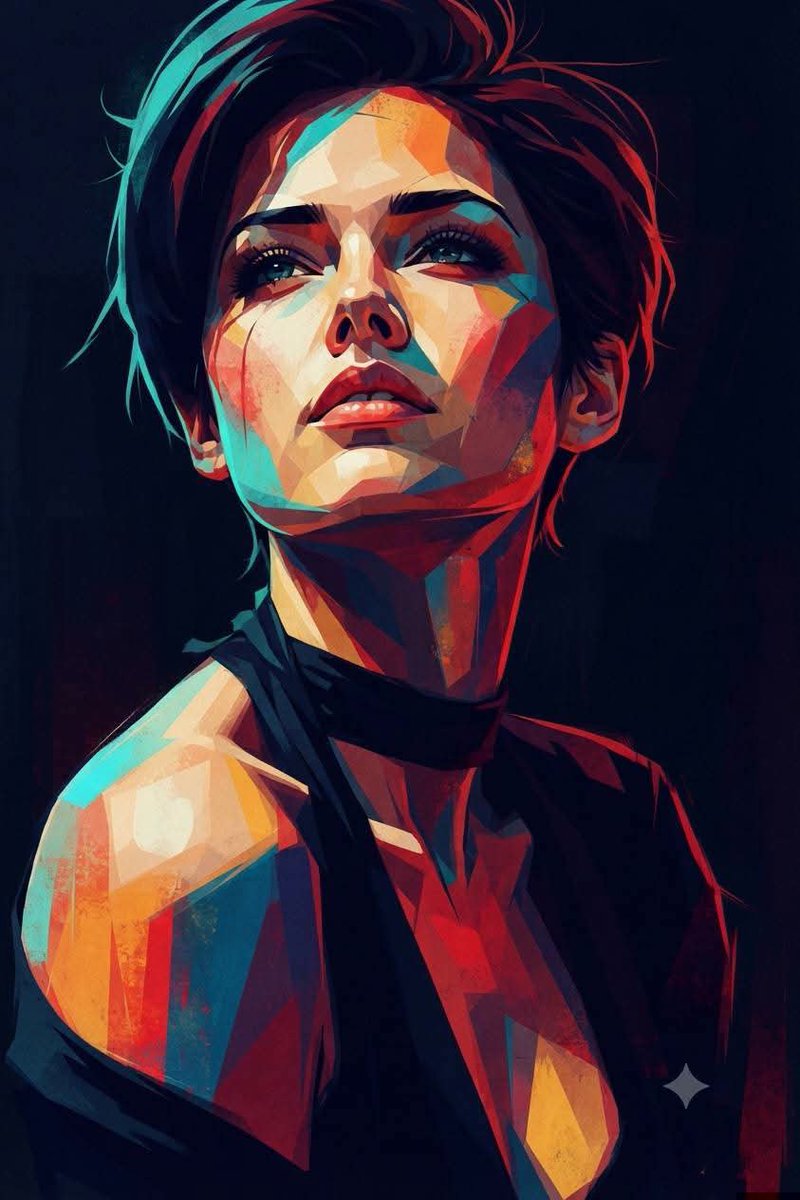 Geometric Cubist Portrait Illustration 3