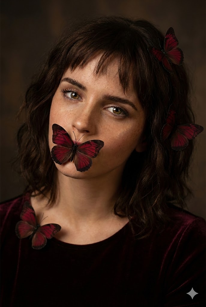 Mysterious Portrait with Butterflies (Duplicate) 2