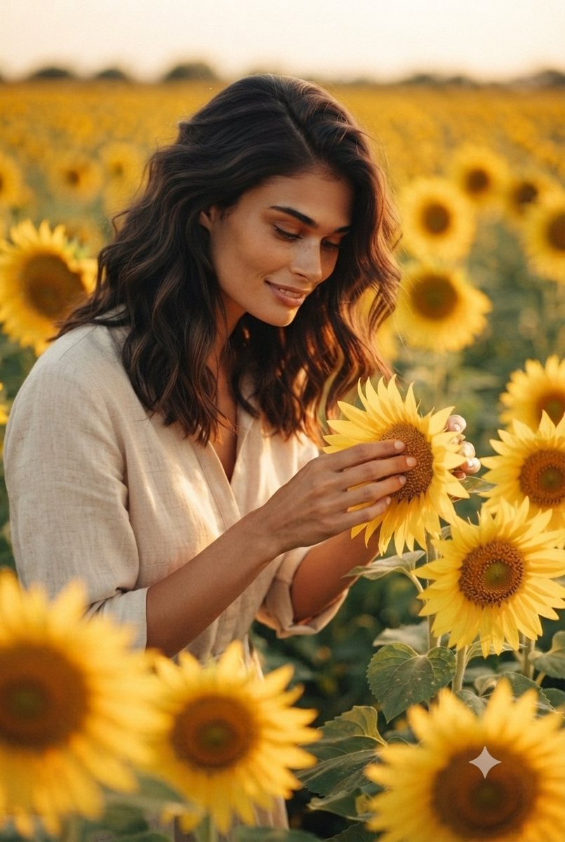Golden Hour Sunflower Portrait 2