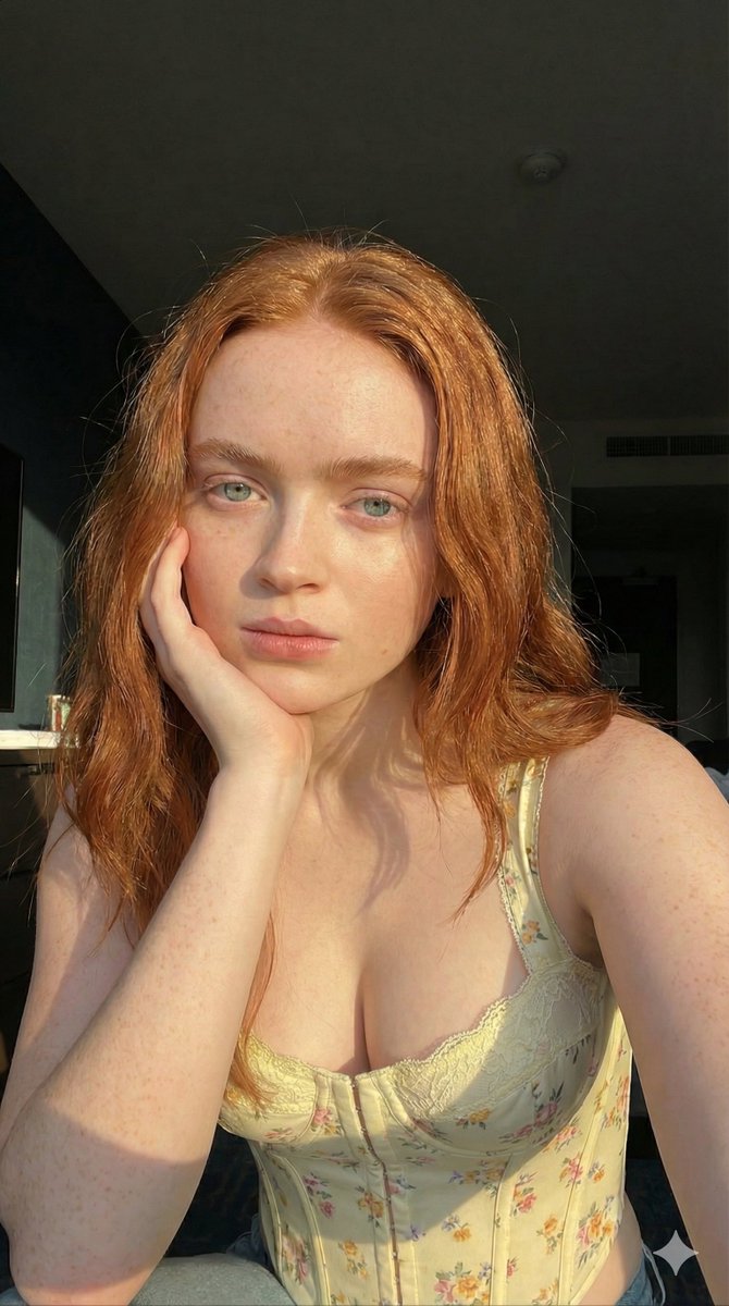 Golden Hour Freckled Portrait Selfie Prompt 4