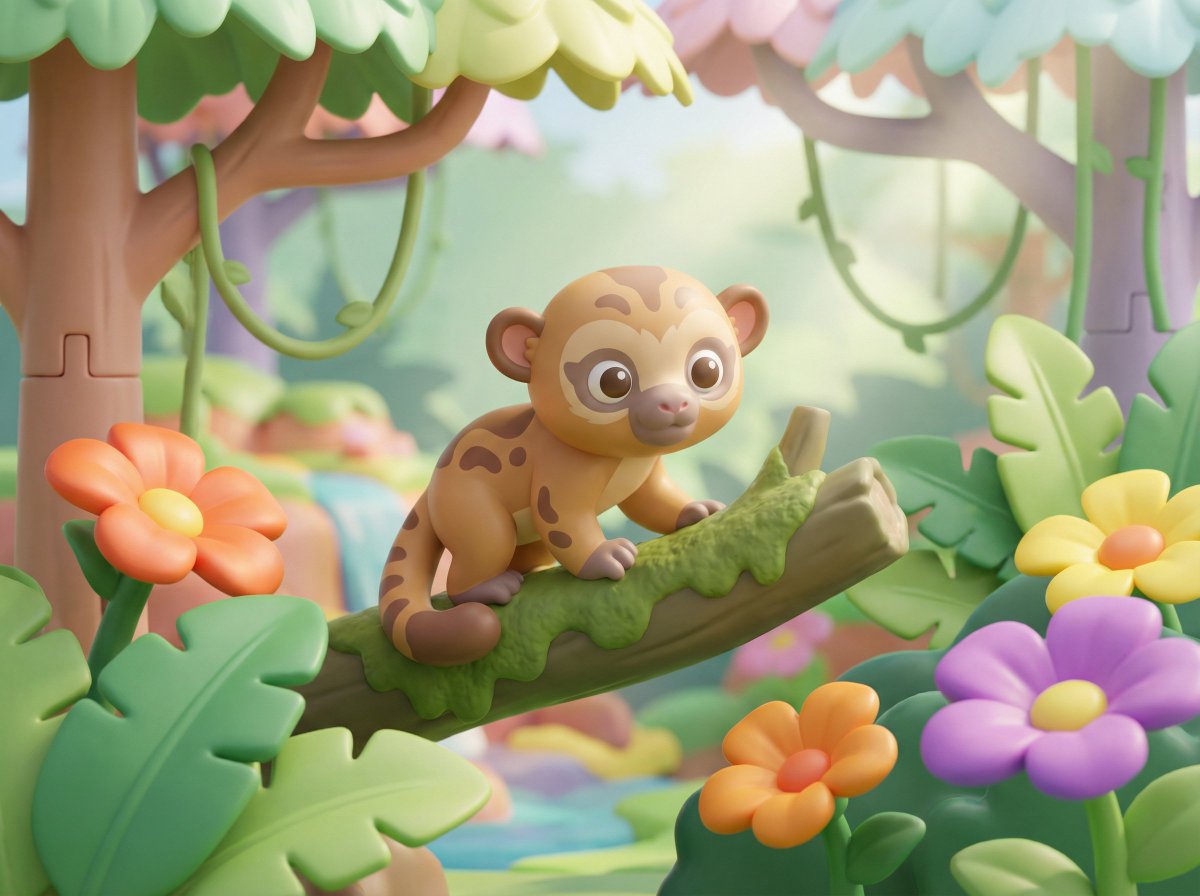 Playful 3D Toy Kinkajou Prompt 1