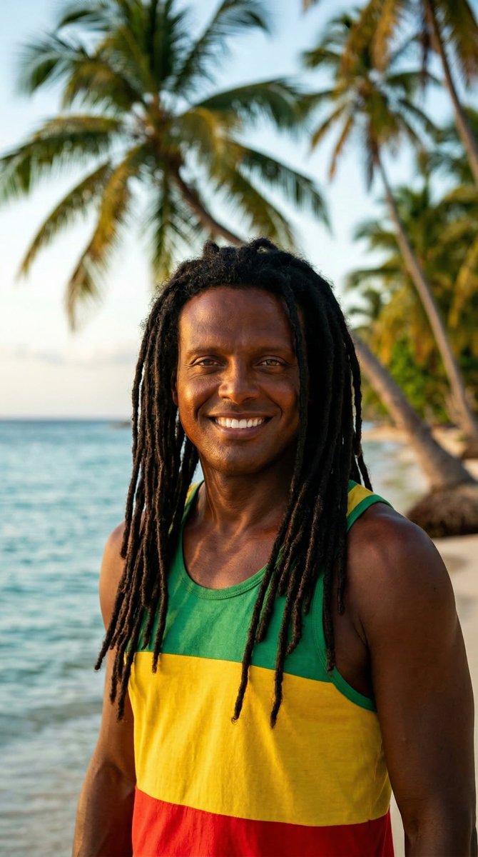 Photorealistic Cinematic Portrait of Luis Miguel as a Jamaican Reggae Musician 1