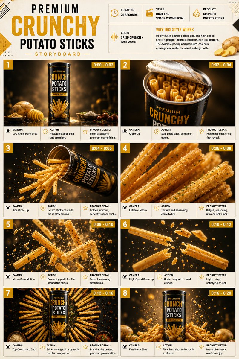 Premium Snack Commercial Storyboard 1