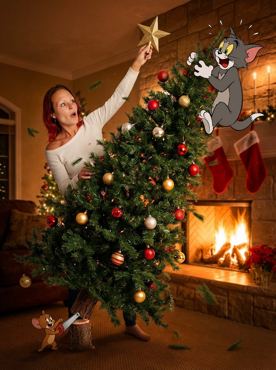 Christmas Tree Disaster Action Freeze (Tom and Jerry Style) 1