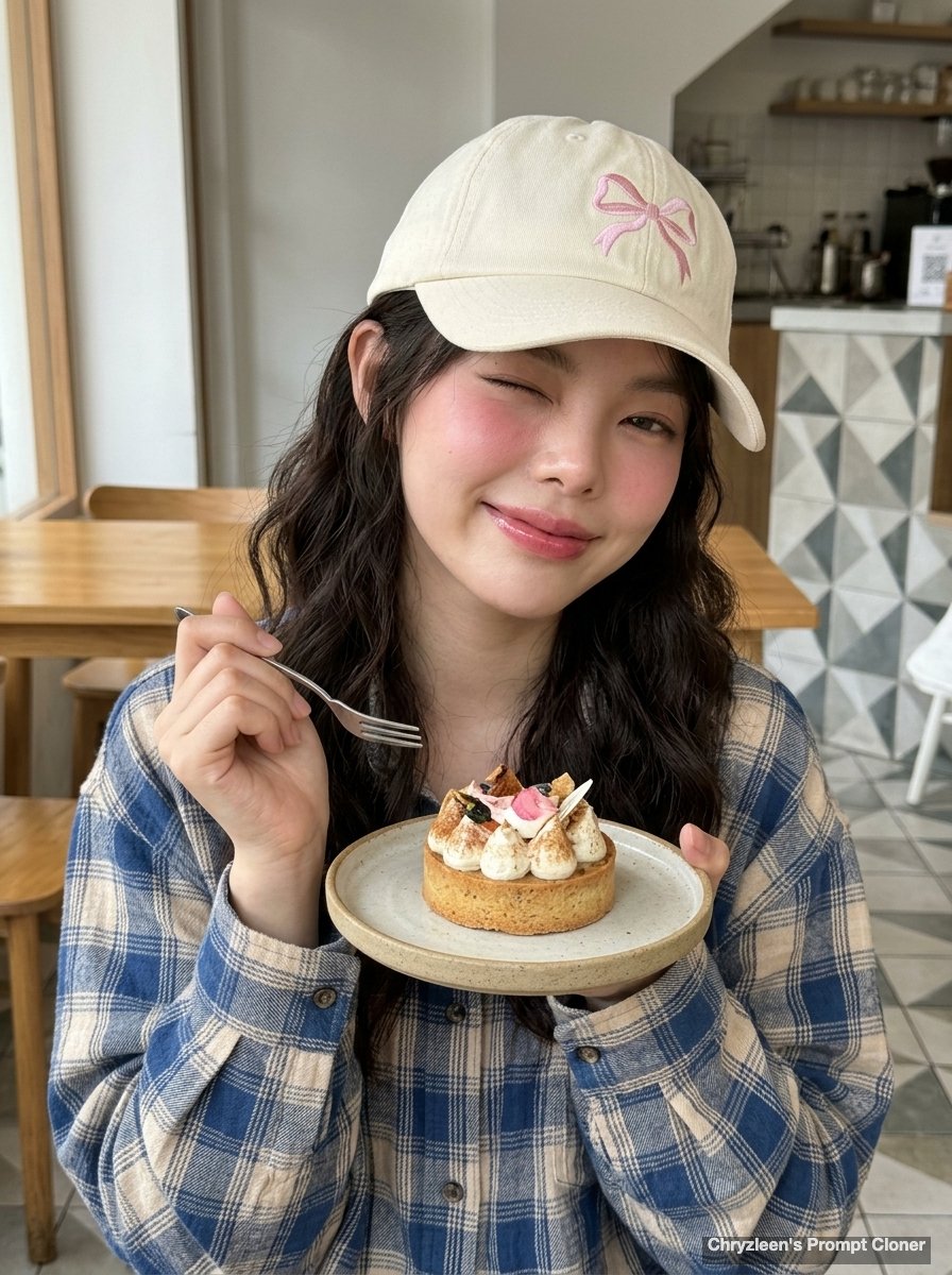 Hyper-Realistic Cafe Portrait with Reference Image 1